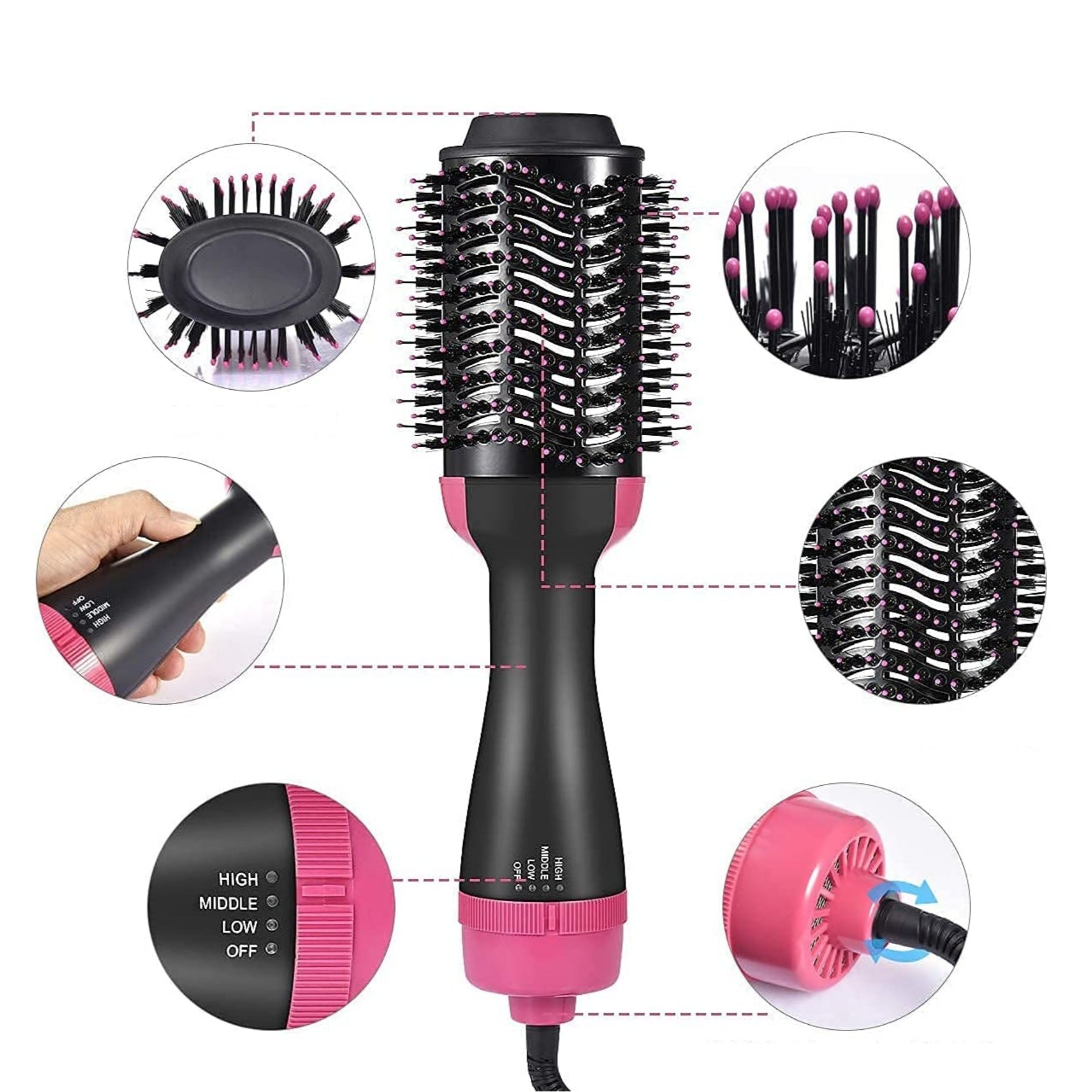 One Step Hot Air Brush 3-in-1 | Hair Dryer, Straightener & Volumizer 1000W